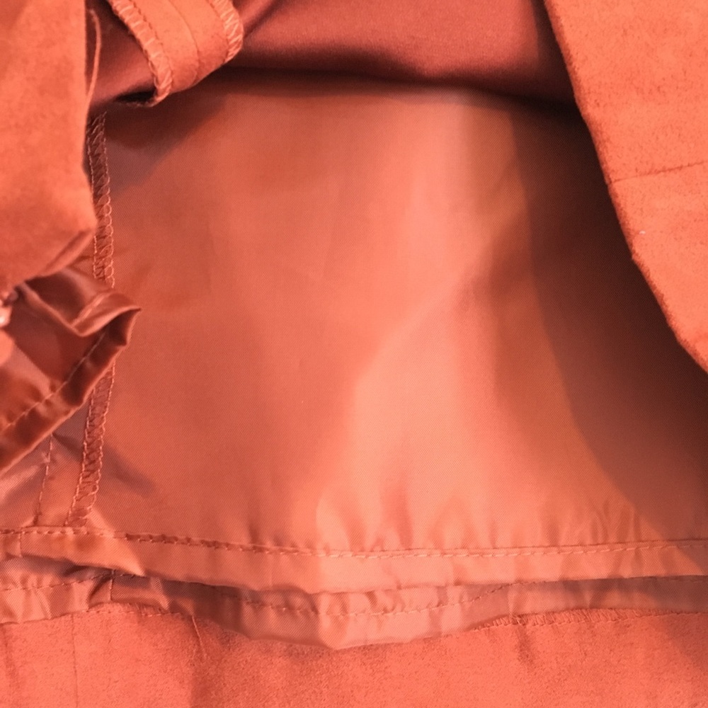 Faux Suede Orange Sleeveless Top - Picture 5 of 7
